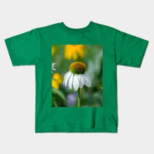 White coneflowers in a garden Kids T-Shirt
